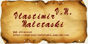 Vlastimir Maletaški vizit kartica